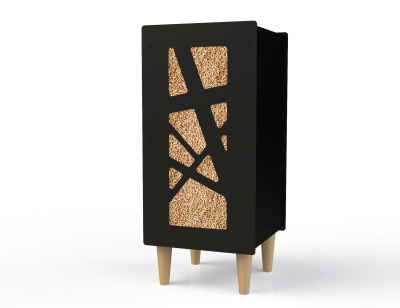 granulebox noir -Meuble à pellet design et pratique